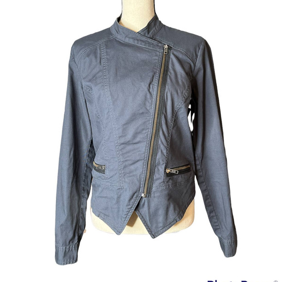 CAbi gray short jacket in Lightweight Cotton Blend with Zipper Front Size Medium - Picture 1 of 7